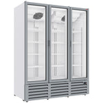 Vitrine ventilée positive 1455 litres, 3 portes battantes - BLANCHE