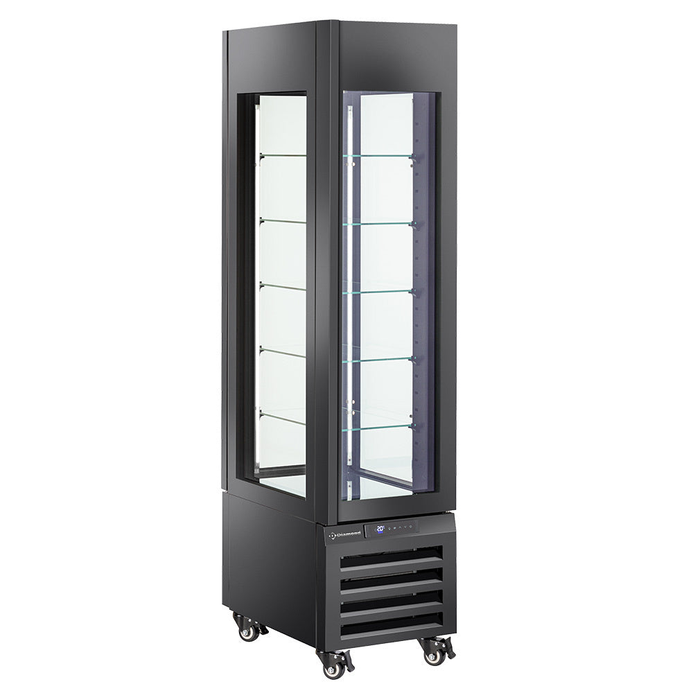 Vitrine "FULL vitrée" 260 Lt., 5 niveaux en verre, ventilée - ICE CREAM & PASTRY - NOIR MAX/305-BB