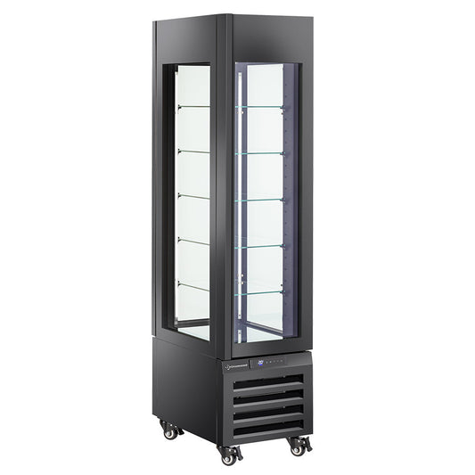 Vitrine "FULL vitrée" 260 Lt., 5 niveaux en verre, ventilée - ICE CREAM & PASTRY - NOIR MAX/305-BB