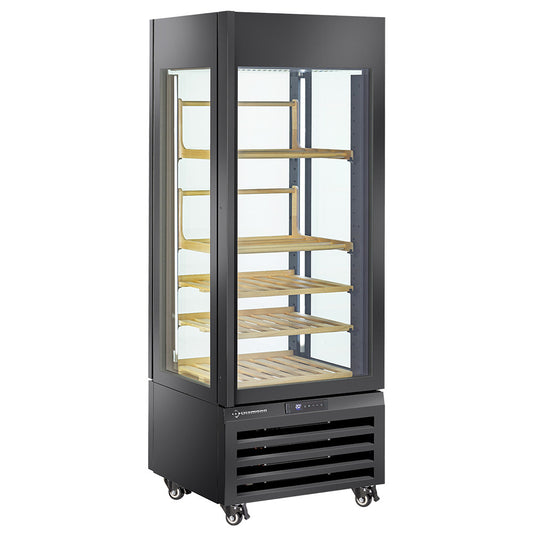 Vitrine "FULL vitrée" 440 Lt., 1 niveau + 2 étagères, ventilée - WINE - NOIR MAX/507-VB2