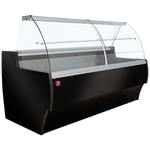 Comptoir vitrine réfrigéré à vitre bombée, ventilé, avec réserve - NOIR MA20/B5-R2V
