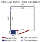 Chambre ISO 60 avec groupe, dim.int. 2030 x 2030 x h2030mm (8,37m³ )