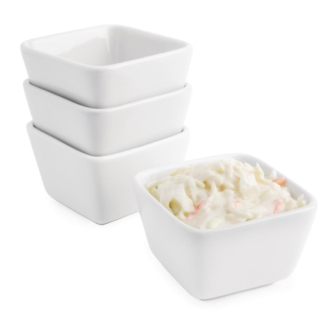 Minis plats carrés hauts Olympia Whiteware 75mm (lot de 12) — U178