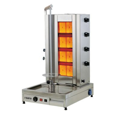 Grill à Kebab et Gyros à Gaz Saro Tilla 4 – 13 kW (Jusqu'à 80 kg)
