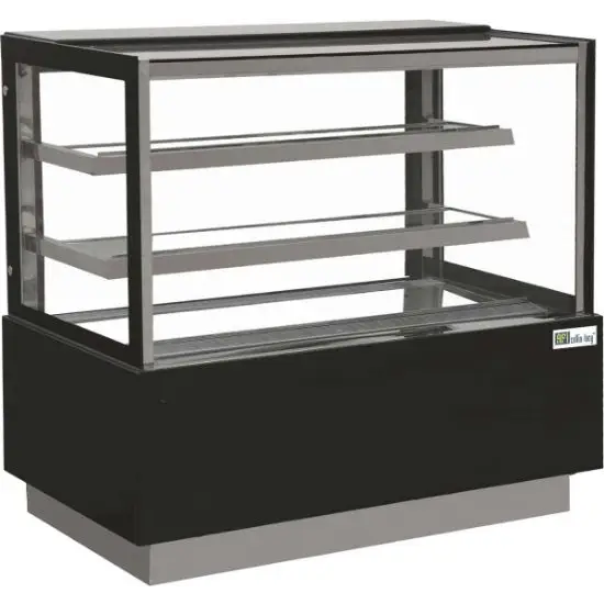 1500 Vitrine 4 faces vitrée Vitrage droit • 2 étagères