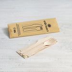 Ensembles de couverts en bois 3-en-1 emballages individuels kraft eGreen (lot de 250) — FS167
