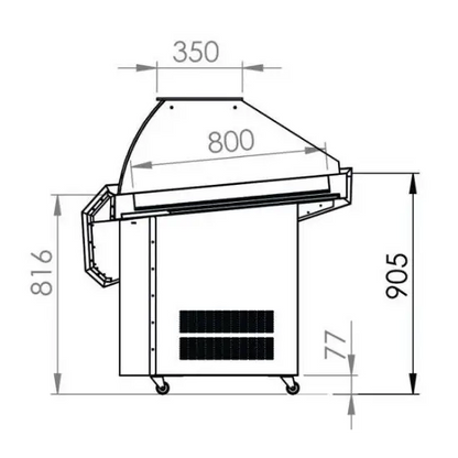 2.5 m Frigo comptoir poisson VP-251-K - GAMME AFI Matériel