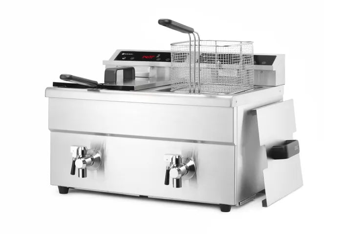 Friteuse à Induction Professionnelle HENDI Profi Line 2x 8L - 7000W, Robinet de Vidange & Précision