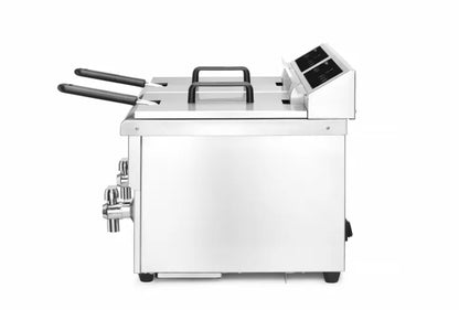 Friteuse à Induction Professionnelle HENDI Profi Line 2x 8L - 7000W, Robinet de Vidange & Précision