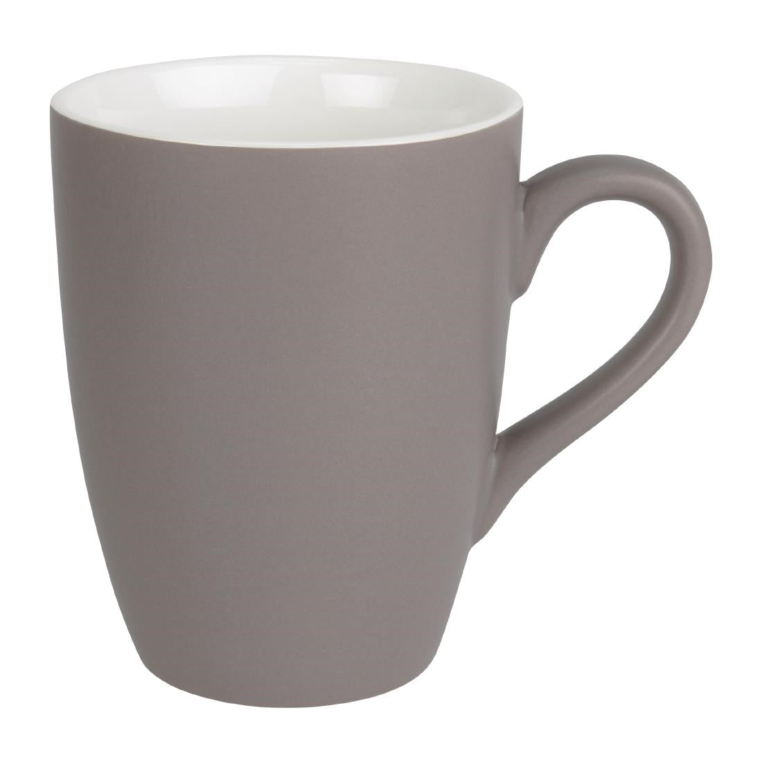 Mug pastel mat en porcelaine Olympia gris 320ml (Lot de 6) — CS041