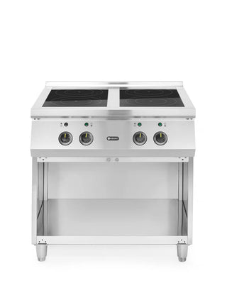 Cuisinière à Induction Professionnelle HENDI 4 Foyers - 17 kW, Inox & Verre Trempé