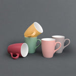 Mug pastel mat en porcelaine Olympia gris 320ml (Lot de 6) — CS041