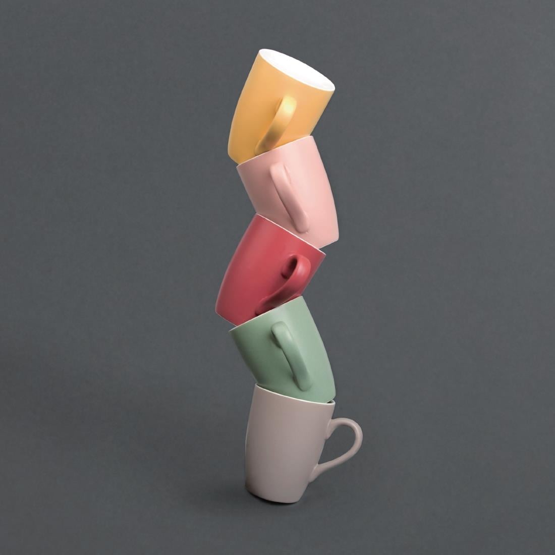 Mug pastel mat en porcelaine Olympia gris 320ml (Lot de 6) — CS041