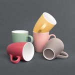 Mug pastel mat en porcelaine Olympia gris 320ml (Lot de 6) — CS041