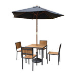 Table carrée en acier et acacia Bolero 80 cm — DS152