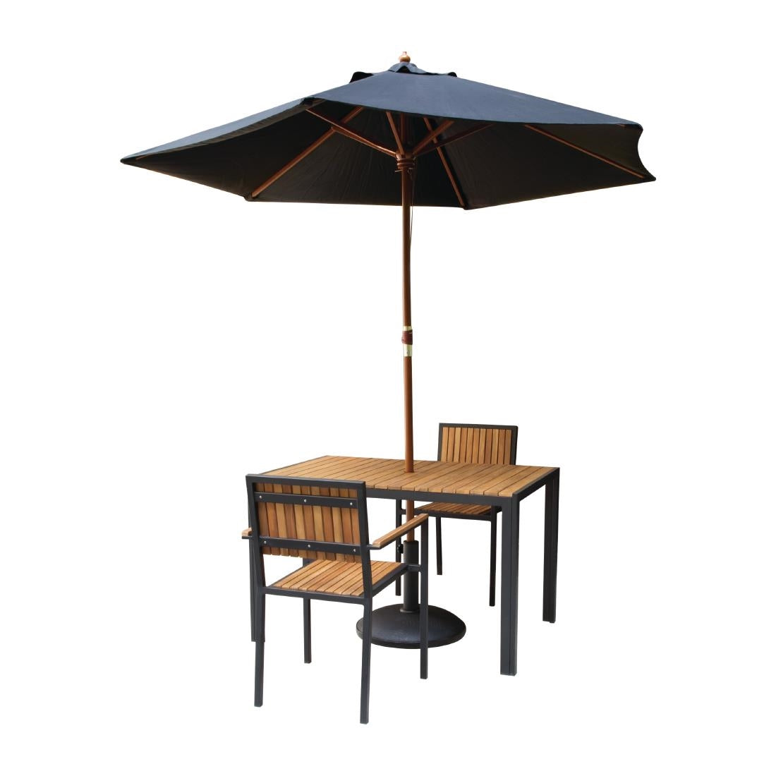Table rectangulaire en acier et acacia Bolero 120 cm — DS153