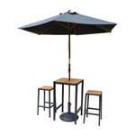 Tabourets de bar en acier noir et acacia Bolero (lot de 2) — DS156
