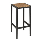 Tabourets de bar en acier noir et acacia Bolero (lot de 2) — DS156