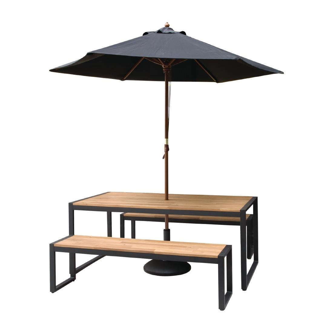 Bancs industriels en acier et acacia Bolero 1600 mm (lot de 2) — DS158