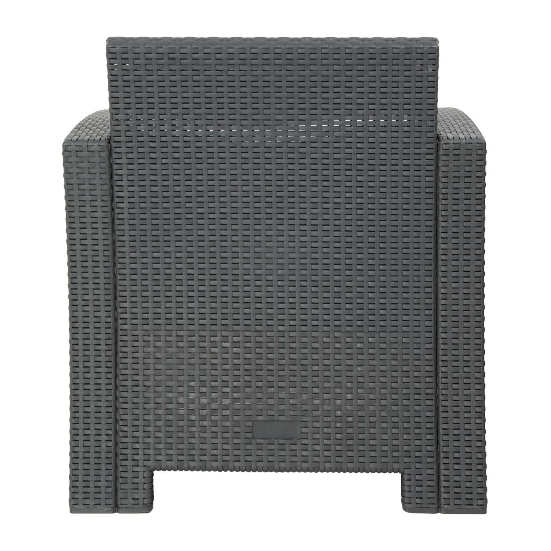 Ensemble fauteuils et table en rotin PP Bolero gris — DR309