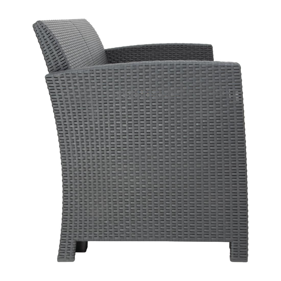Ensemble fauteuils et table en rotin PP Bolero gris — DR309