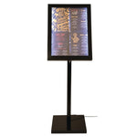 Présentoir éclairé LED Securit noir avec poteau et pied — GL110
