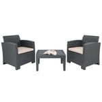 Ensemble fauteuils et table en rotin PP Bolero gris — DR309