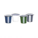 Pots à sauce en acier émaillé bleu et blanc Olympia 114ml (Lot de 6) — DC383