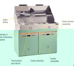 Friteuse gaz - Type Défi - 2 cuves avec aspiration Version équipée