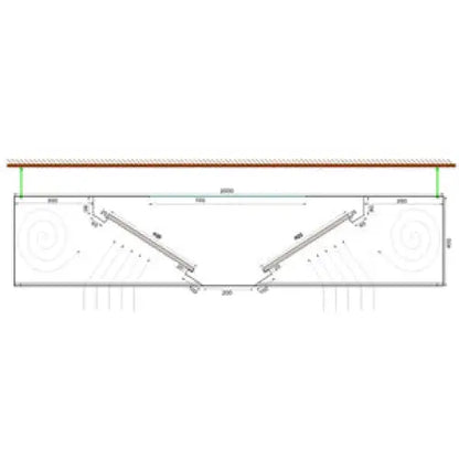 4.5 x 2.0 Hottes professionnelle sans moteur centrales