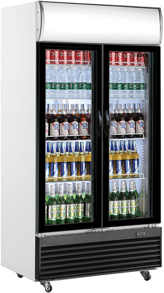 Drankenkoelkast met 2 deuren en verlicht frontpaneel – Horecalaan collectie