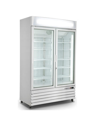 Professionele vriezer met 2 deuren en glazen voorkant - 800 liter - Model SARO D 800 Wit