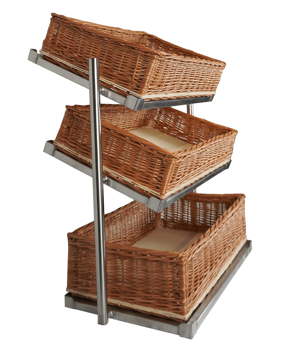 Corbeille à pain étagère 3 haut modèle large incl. paniers — Combisteel 7013.2300