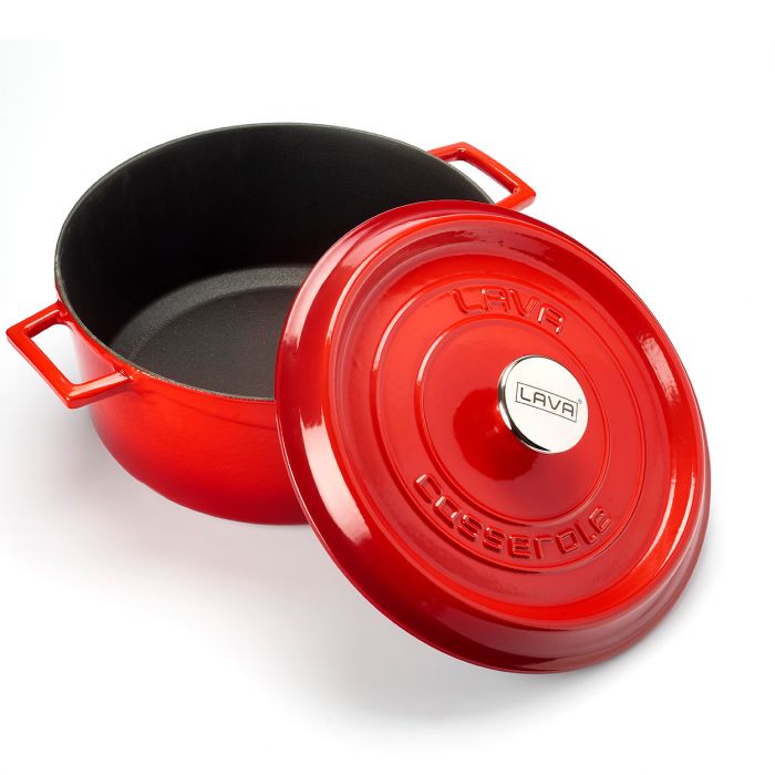 Lava poêle à frire en fonte ø24 rouge — Combisteel 7013.2900