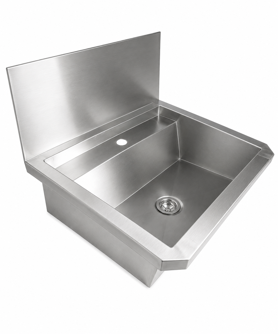 Évier inox 1 robinet 600mm bouchon de vidange et couvercle anti-éclaboussures inclus, à l'exclusion du robinet — Combisteel 7013.4600