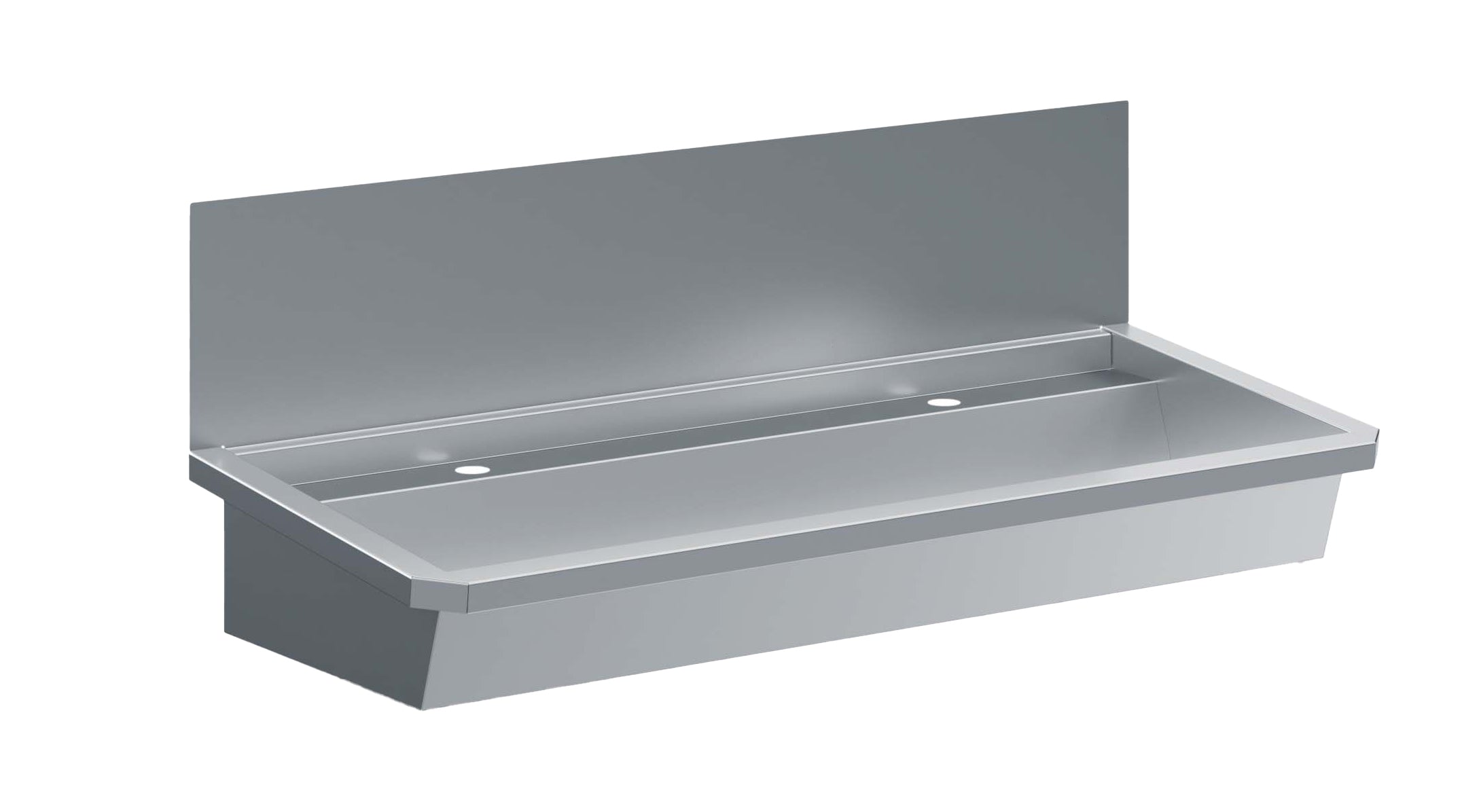 Évier inox 2 robinets 1200mm bouchon de vidange et couvercle anti-éclaboussures inclus, à l'exclusion du robinets — Combisteel 7013.4605