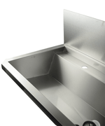 Évier inox 3 robinets 1800mm bouchon de vidange et couvercle anti-éclaboussures inclus, à l'exclusion du robinets — Combisteel 7013.4610