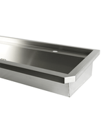 Évier inox 2 robinets 1200mm bouchon de vidange et couvercle anti-éclaboussures inclus, à l'exclusion du robinets — Combisteel 7013.4605