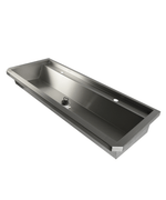 Évier inox 2 robinets 1200mm bouchon de vidange et couvercle anti-éclaboussures inclus, à l'exclusion du robinets — Combisteel 7013.4605