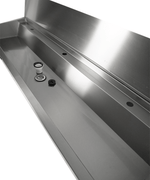 Évier inox 3 robinets 1800mm bouchon de vidange et couvercle anti-éclaboussures inclus, à l'exclusion du robinets — Combisteel 7013.4610