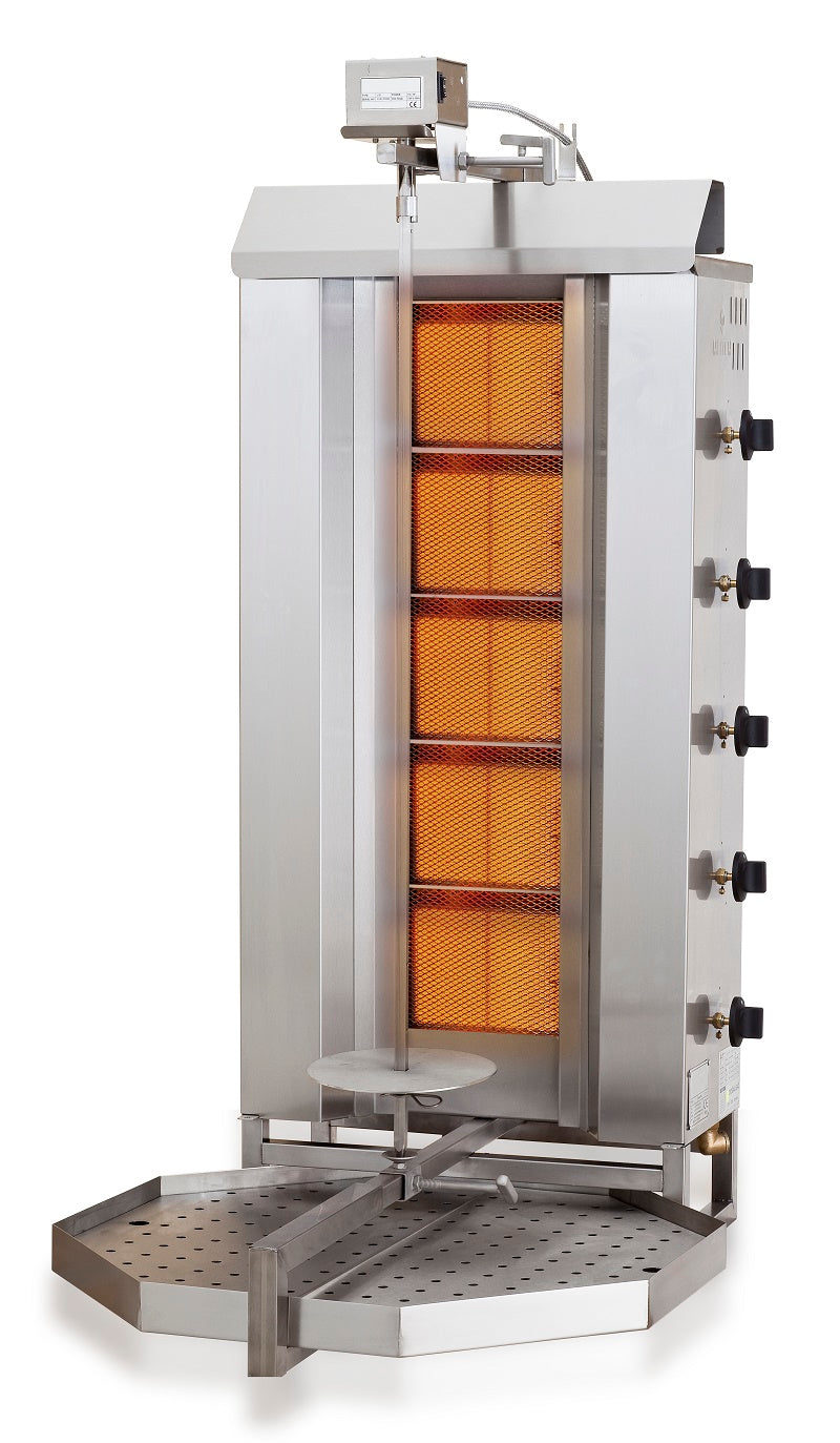 Gyros grill de gaz moteur au-dessus 5 zones de chauffage — Combisteel 7049.0015