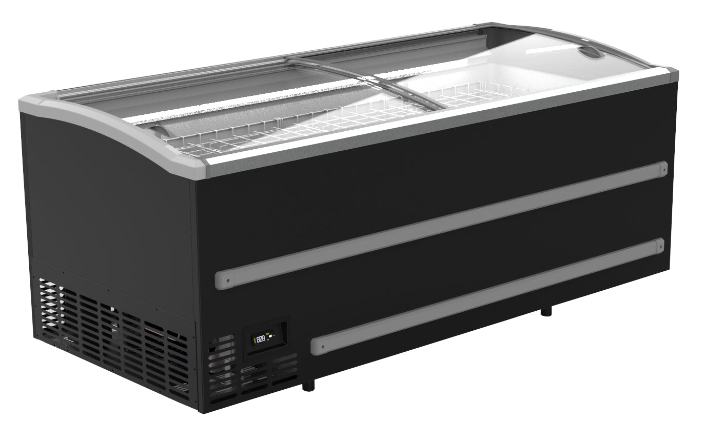 Congélateur bahut pour supermarché noir 2125 dégivrage automatique — Combisteel 7072.0110
