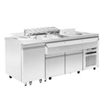 Cocktails bar station réfrigérée incl. évier, lave-verres, speedrail porte-bouteilles, planche à découper et poubelle — Combisteel 7083.0050