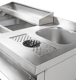 Cocktails bar station réfrigérée incl. évier, lave-verres, speedrail porte-bouteilles, planche à découper et poubelle — Combisteel 7083.0050
