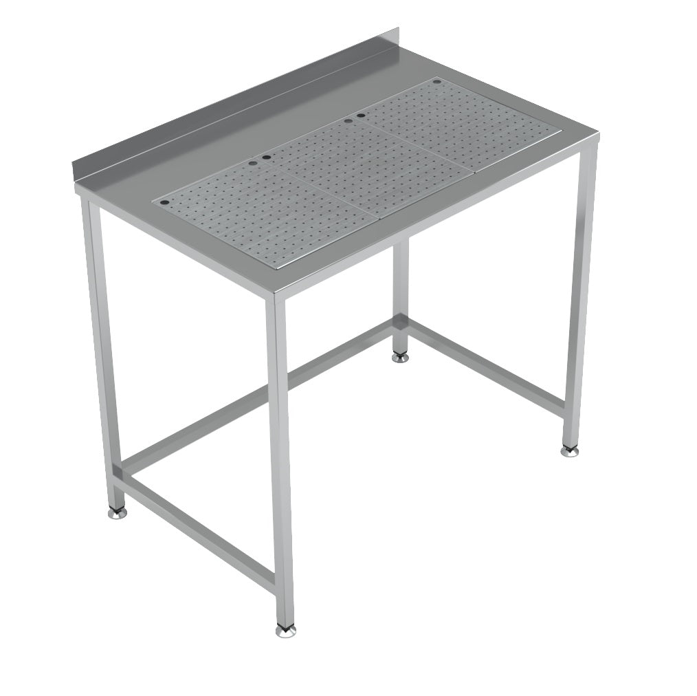 Plan de travail avec bac d'égouttage intégré 1000x650 — Combisteel 7084.0025