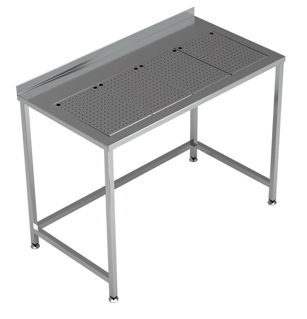 Plan de travail avec bac d'égouttage intégré 1200x650 — Combisteel 7084.0030