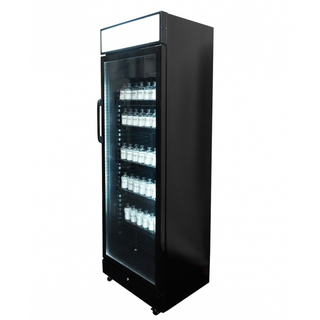 RÉFRIGÉRATEUR 1 PORTE EN VERRE NOIR AVEC CANOPY SVE-450 BLC