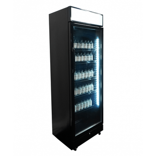 RÉFRIGÉRATEUR 1 PORTE EN VERRE NOIR AVEC CANOPY SVE-450 BLC