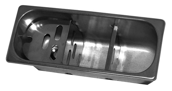 Cuillère à glace évier 270x110x120 avec trou d'évacuation, raccordement à l'eau et tuyau d'évacuation — Combisteel 7108.0005