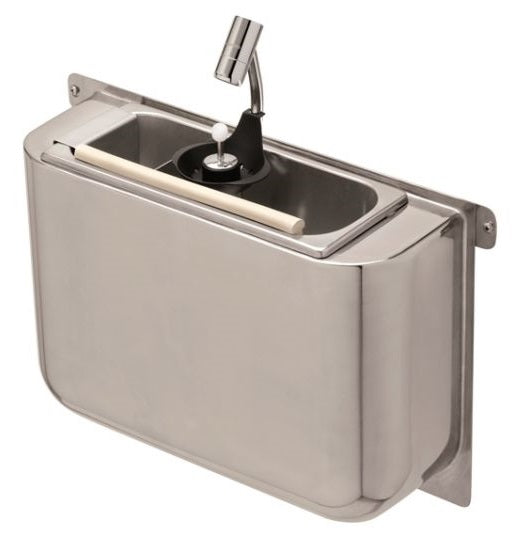 Cuillère à glace évier avec douchette 410x120x270 avec trou d'évacuation, raccordement à l'eau et tuyau d'évacuation — Combisteel 7108.0035